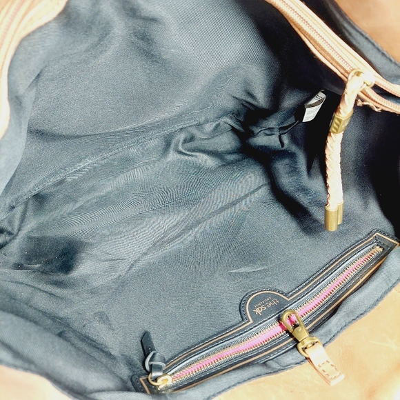 Tan Leather Tote Bag with Tassel - Picture 12 of 15